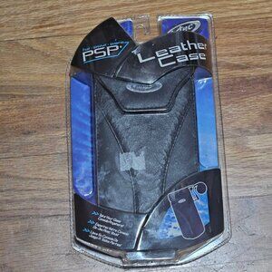 Intec PSP Black Leather Case Belt Clip Carry Strap Protective storage